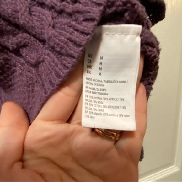 American Eagle Purple Ombré Cable Knit Sweater - Picture 4 of 4